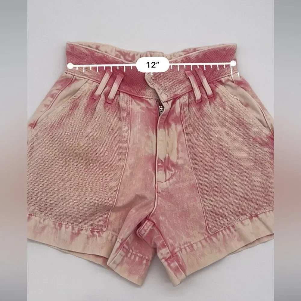 Free People Pink Acid Wash Shorts